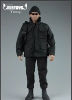 v1004 vortoys 16 scale male solider special forces mercenary black stealth suit set model for 12 inches action figure bd001