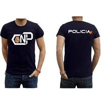 camiseta espa%c3%b1a policia cnp abstracta 100 algod%c3%b3n de alta calidad cuello redondo