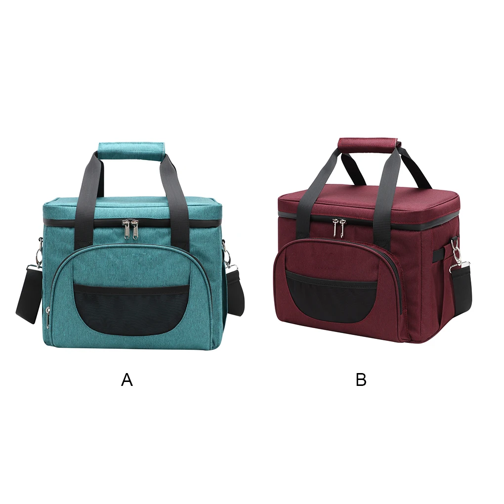 

Wine Beverage Cooler Bag Outdoor Large Capacity Multi-pocket Leak-Proof Thermal Shoulder Pack Handbag Camping Cyan
