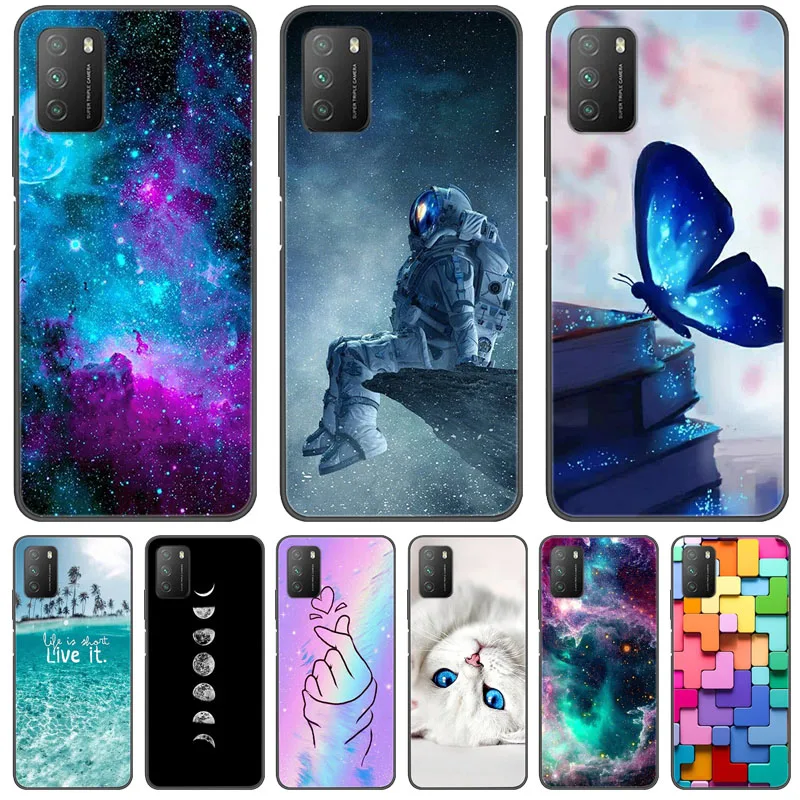 

For POCO M3 Case 6.53" Fashion Soft Silicone Phone Cases For Xiaomi Poco M3 Coque On PocoM3 Fundas Shockproof Bumper Coque
