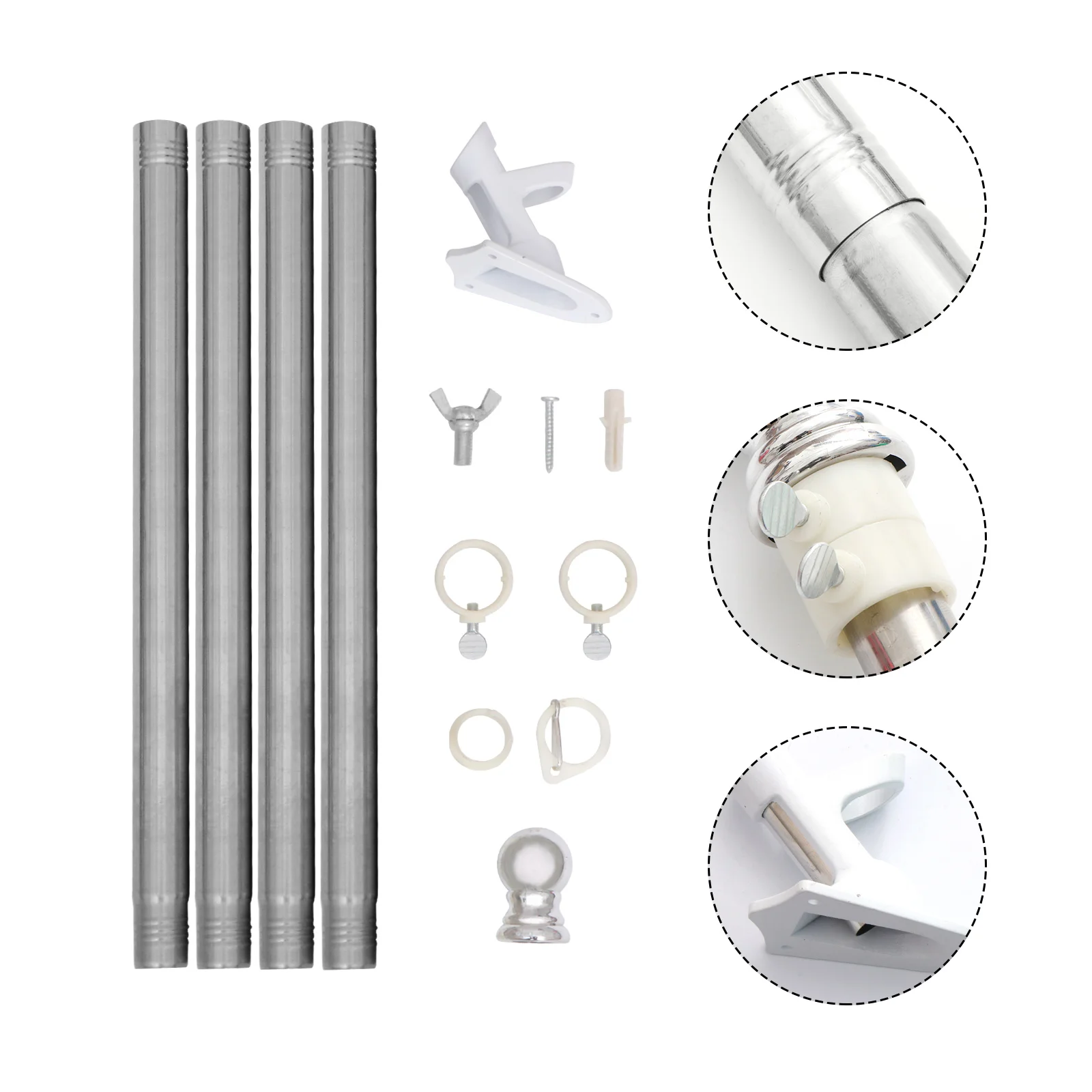 

1 Set Flag Pole with Bracket Professional Outdoor Flagpole Kit