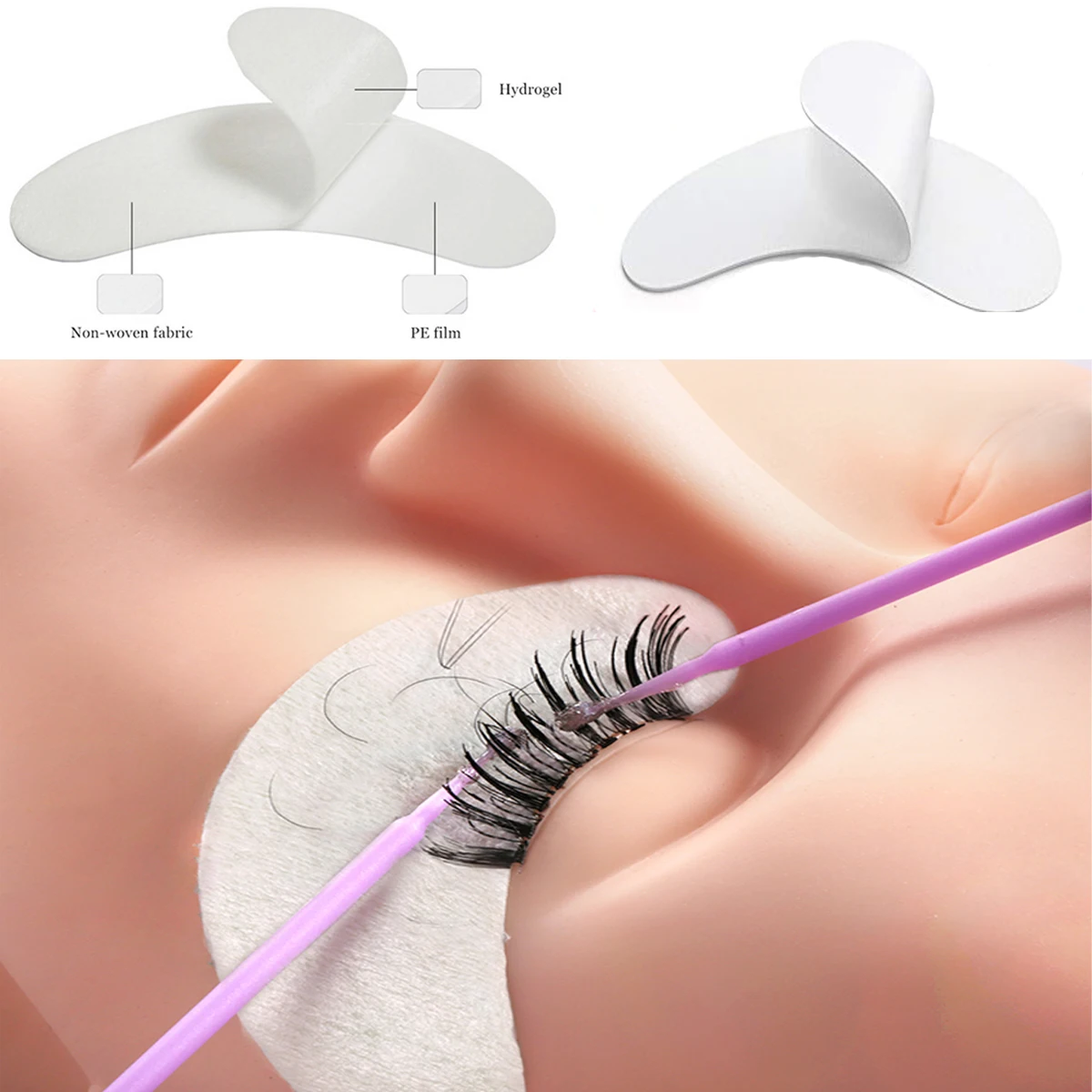 Патчи под глаза ультратонкие коллагеновые гидрогелевые для наращивания ресниц