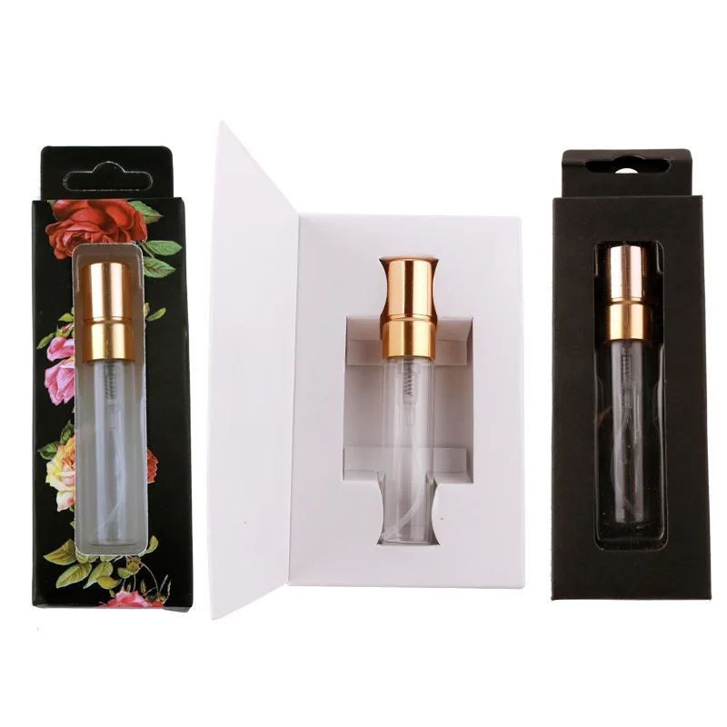 

5pcs 5ml Transparent Glass Tube Perfume Sub-packing Bottle Alumina Nozzle Portable Moisturizing Spray Bottle