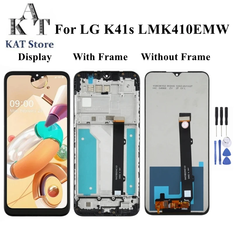 

ЖК-дисплей 6,55 дюйма с сенсорным экраном для LG K41s LMK410EMW LM-K410EMW LM-K410, ЖК-дигитайзер в сборе с рамкой, запасные части для телефона