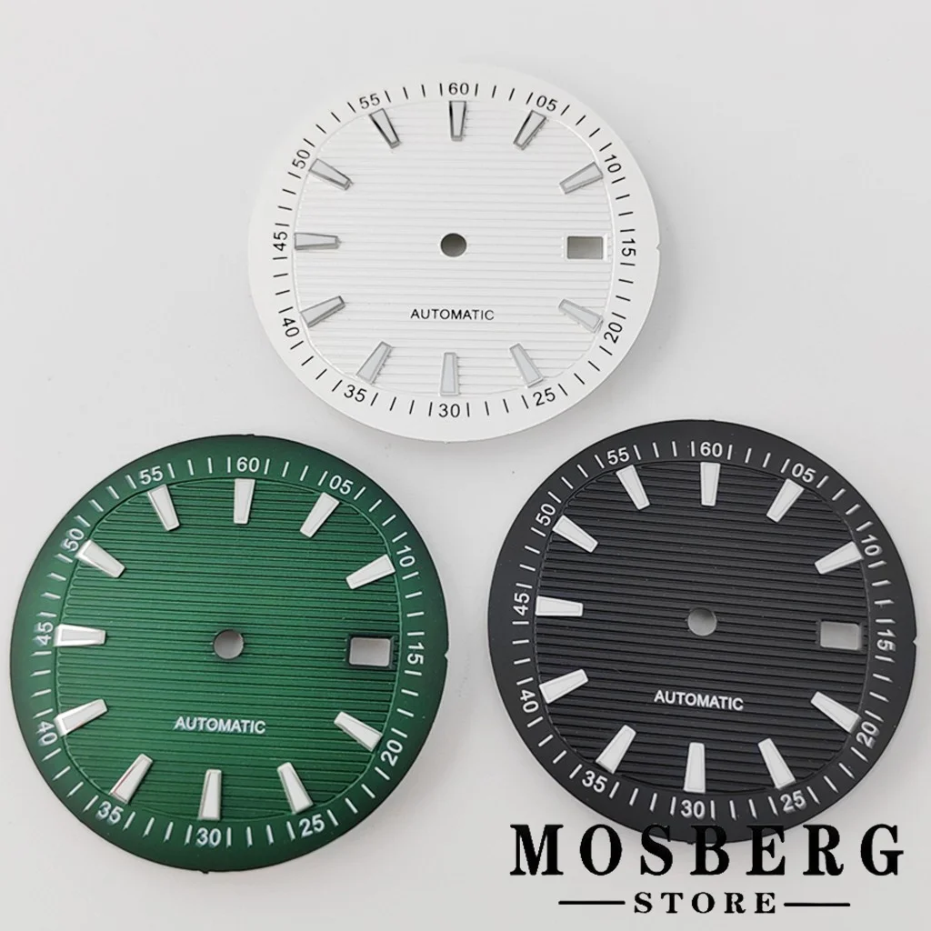 Стерильный циферблат часов 33 мм зеленый светящийся для NH35 NH35A подходят