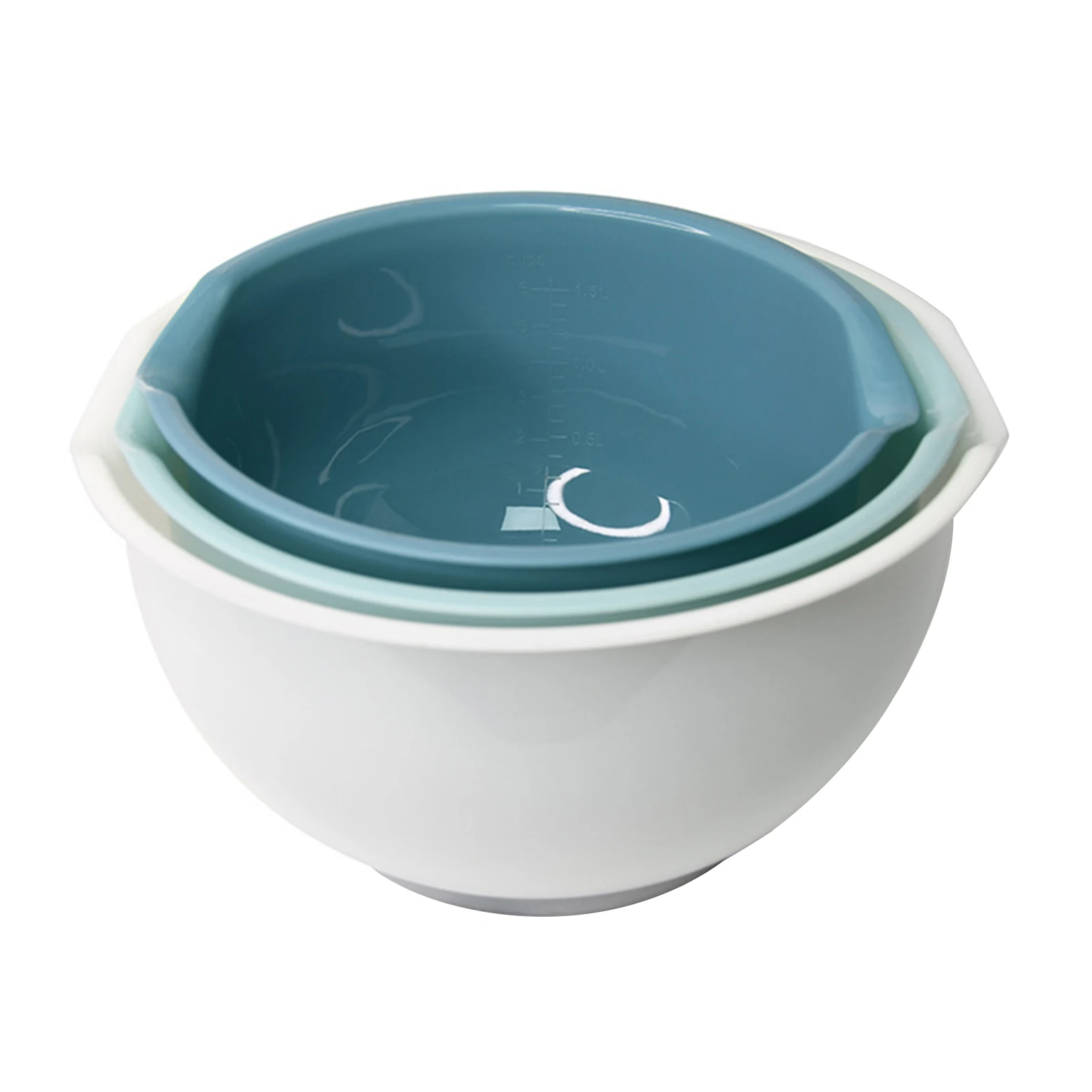 

3pcs/set Non Skid Mixing Bowls Salad Multifunctional Easy Clean Restaurant With Handle For Kitchen Party Serving Baking Home