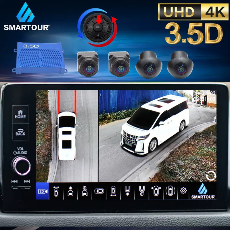 Smartour 2022 Car DVR HD 3.5D 360 Surround View Driving Record Bird Panorama System 4 Camera AHD 1080P For Toyota Alpha |