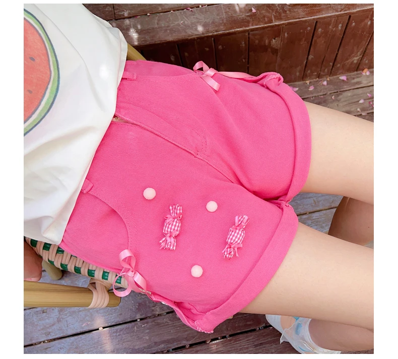 Fashion 2023 Summer Denim Shorts New Women's Short Pants Korean Style Student Bow Candy Slimming High Waist Shorts for Lady