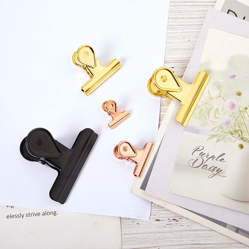 

Creative Colorful Stationery Metal Clip High Quality Vintage Dovetail Clips Chancery Paper Documents Organizer Metal Binder Clip