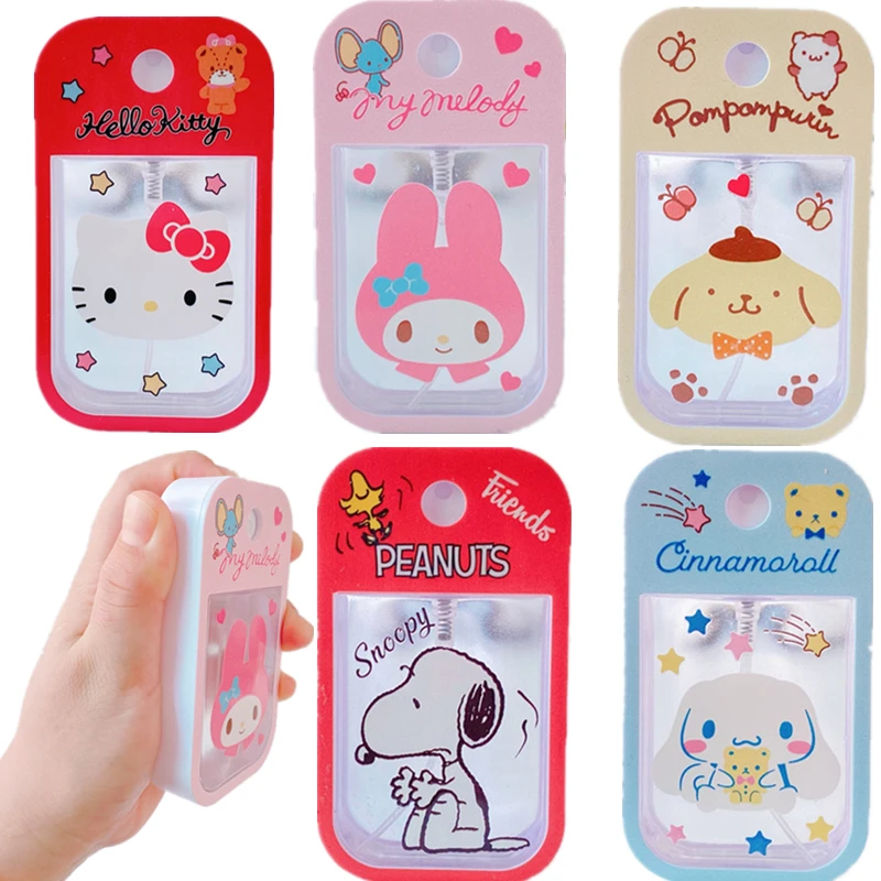 

Kawaii Melody Cinnamoroll Kuromi Kittys мультяшный милый портативный парфюм, спирт, дезинфицирующее средство для мытья воды, пустая бутылка с распылителем 45 ...