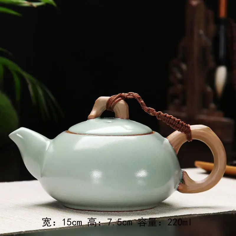 

Coffeeware Teaware Infuser Tureen Ru Kiln Xishi Teapot Porcelain Handmade Sliced Tea Pot Single Kung Fu Tea Set Filter Portable