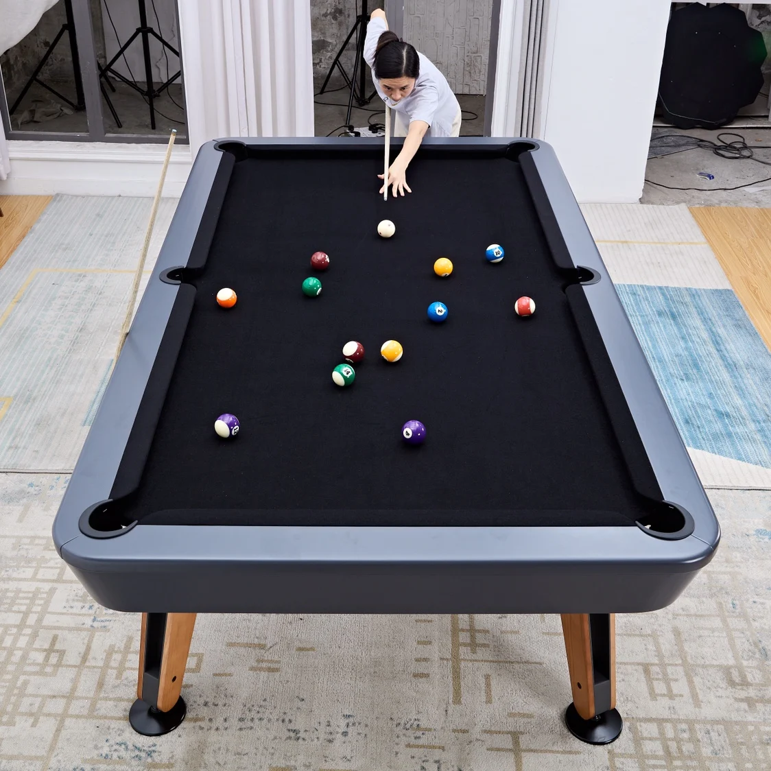 Бильярдный стол из цельного дерева стандартный высококачественный бытовой для