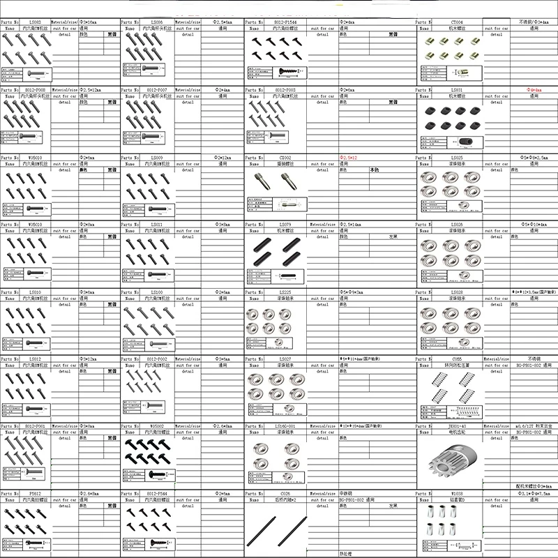 

HG P801 HG P802 M977 HG 1/12 RC Military truck parts-05:CX002 Bolt screw M4 screw set bearing set