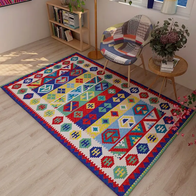 

Ковры для гостиной в стиле ретро богемный большой площадь домашний Декор Светильник лый роскошный красочный IG этнический искусство мягкие ...