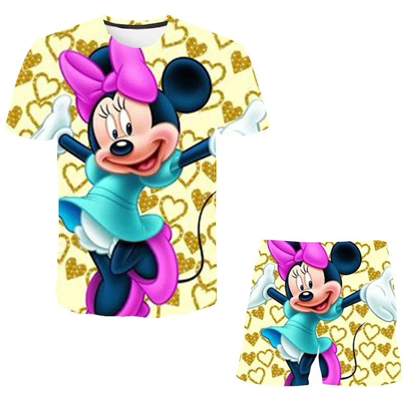 

Children Mickey Mouse Clothing for Boys Girls Clothes Sets Summer 3D O-neck T Shirts + Short Pants 2pcs Cartoon Costume Outfits