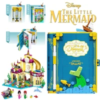 fit 41063 disney mermaid princess ariels undersea palace castle story book building blocks friends bricks toys girl