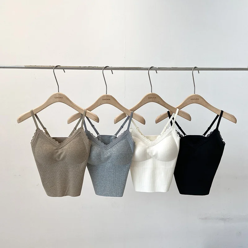 Кружевной кружевной ленточный нагрудник Серый жилет без рукавов для женщин 2024