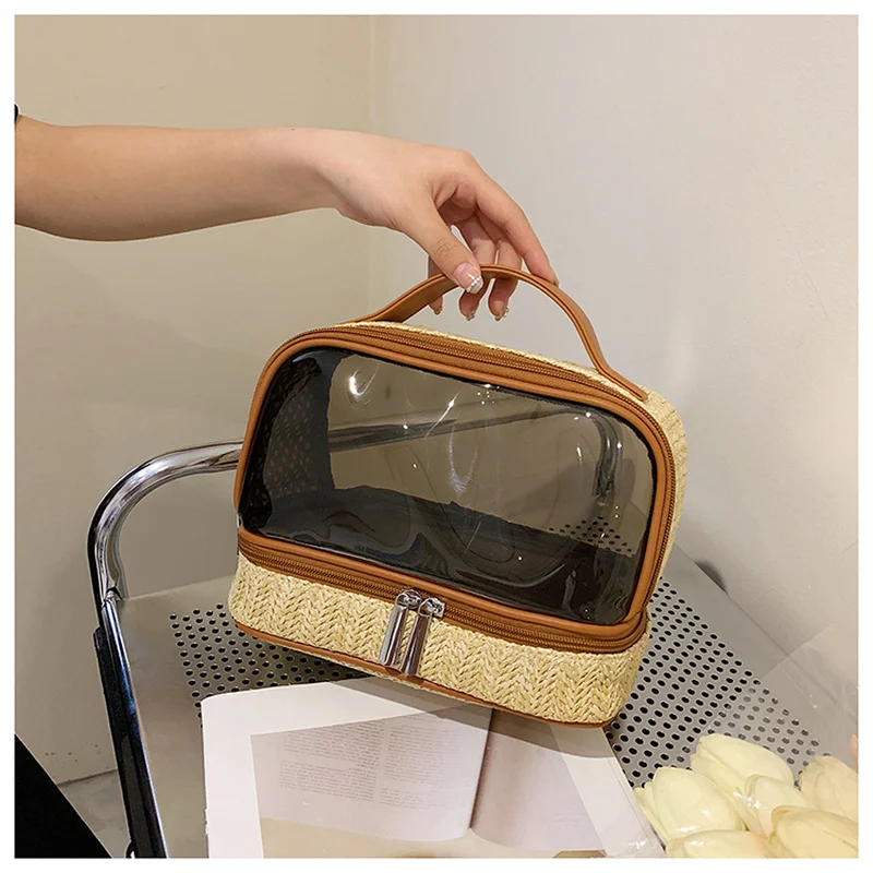 

Летняя высококачественная прозрачная косметичка, новинка 2022, модная простая женская дизайнерская Повседневная портативная универсальная ...