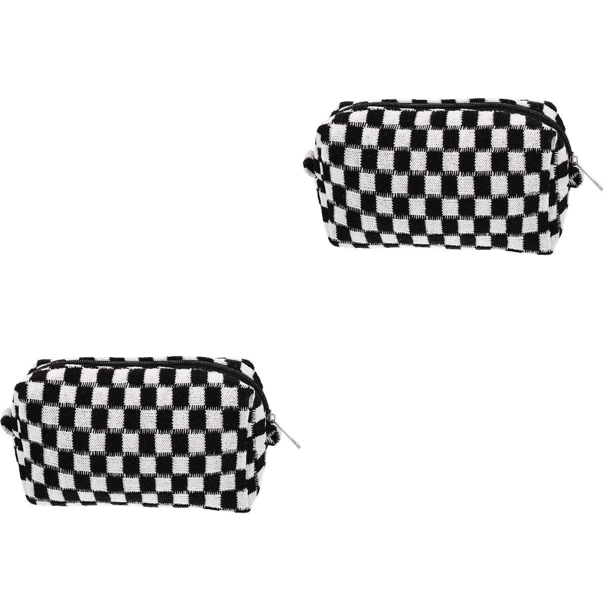 

Makeup Travel Portablecosmetics Caseaesthetic Yarn Woolenstorage Pouch Personal Care Toiletry Purse Checkered Stationary Fashion