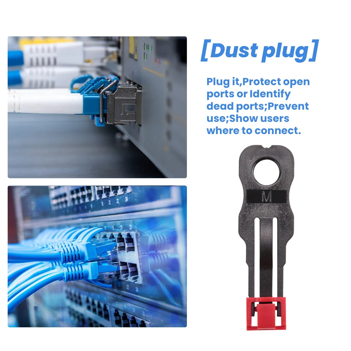 Фото FLLF 100 шт. красный порт RJ45 Ethernet LAN концентратор защита от пыли заглушка блокировка протектор с фирменным замком и ключом №3