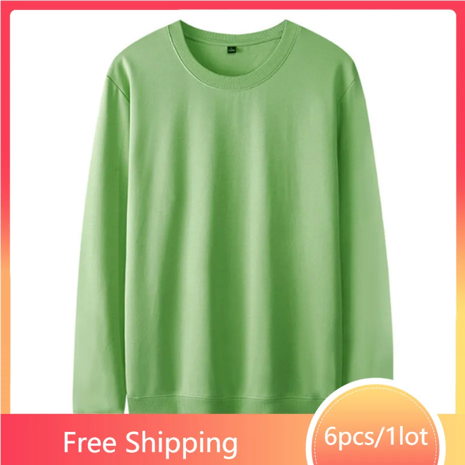 

Wholesale Items Pullover Hoodies Sweatshirts Womens Crew Neck Outerwear Fashion Solid Woolen Loop Long Sleeve Tops B8656