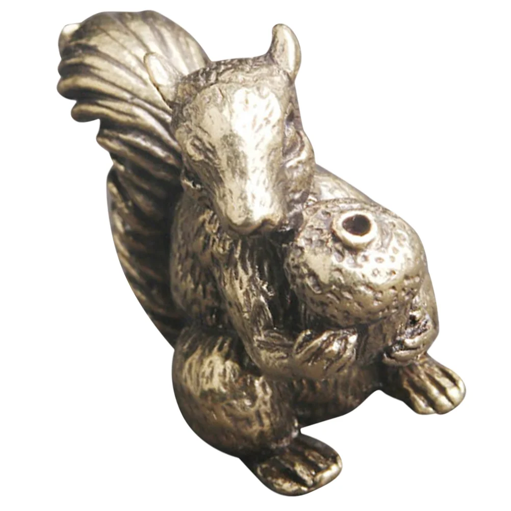 

Retro Squirrel Ornament Mini Squirrel Figurine Vintage Tea Pet Decorative Squirrel