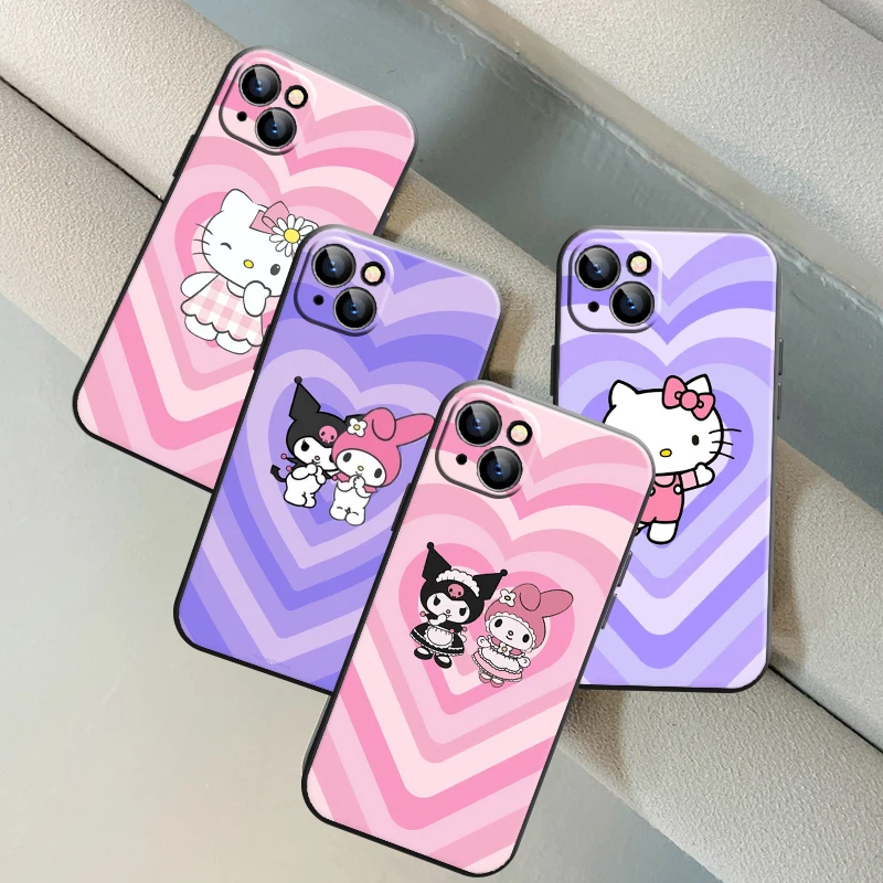 

Japan Holle Kitty Phone Case For Apple iPhone 13 12 11 Pro 12 13 Mini X XR XS Max SE 6 6s 7 8 Plus Coque Soft Back Funda