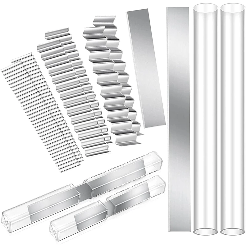 

12 Pieces Flexible Polymer Clay Cutters Acrylic Solid Clay Roller Set Polymer Clay Cutters for DIY Craft Shaping