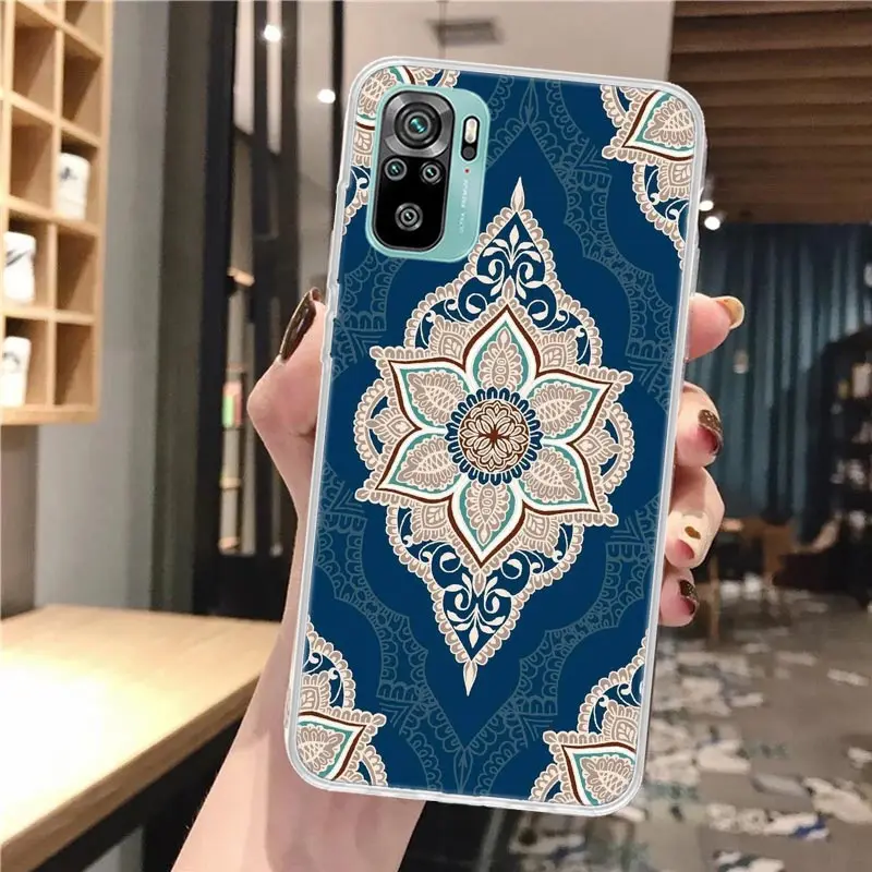 Цветной цветочный мягкий чехол Totem Mandala для Xiaomi Redmi Note 10 10S 11 11S 11T 9 9S 8T 8 12 11E Pro Plus 7 6 5 с