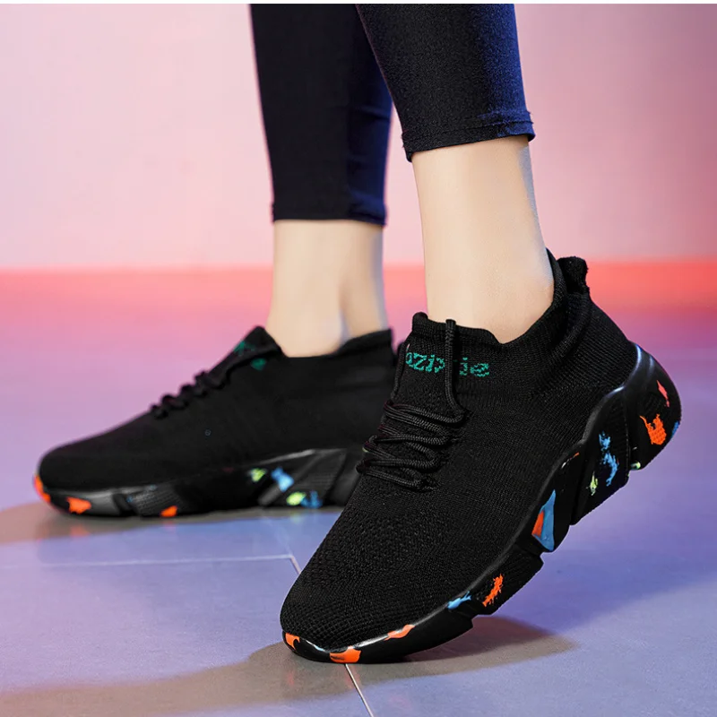TSTCTB Couple Sneakers Women Vulcanized Shoes Sock Sneakers Men Summer Flat Shoes Women Plus Size 35-47 Light Walking Flats