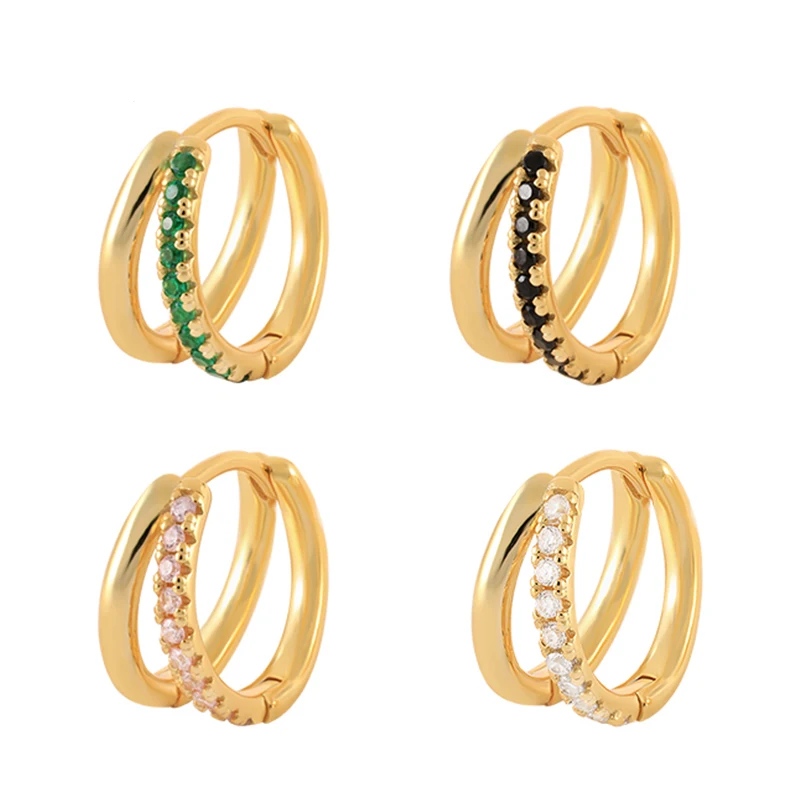 

Женские круглые серьги-кольца с фианитом, Разноцветные серьги-кольца в богемном стиле, подарочные украшения