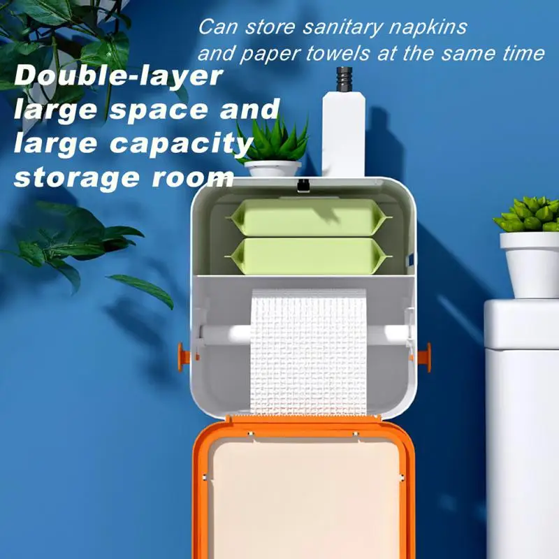 

Wall Mounted Toilet Paper Holder Stand Waterproof Paper Towel Dispenser Holder Tissue Box Toilet Roll Holder For Toilet Paper