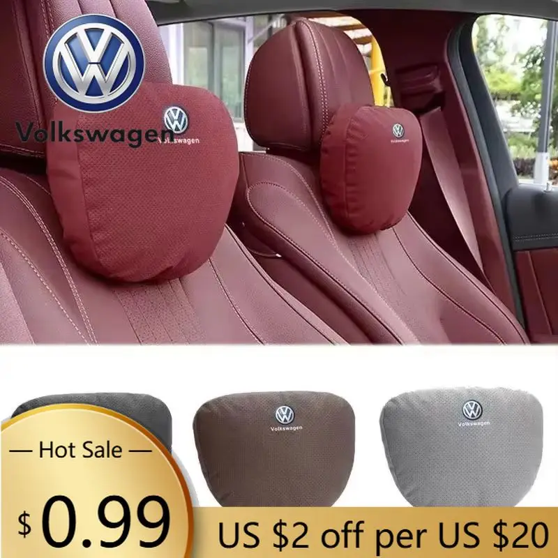Фото Подушка-подголовник из замши для сидений Volkswagen Golf, Passat, Jetta, Beetle, Tiguan, Scirocco, Touran №1