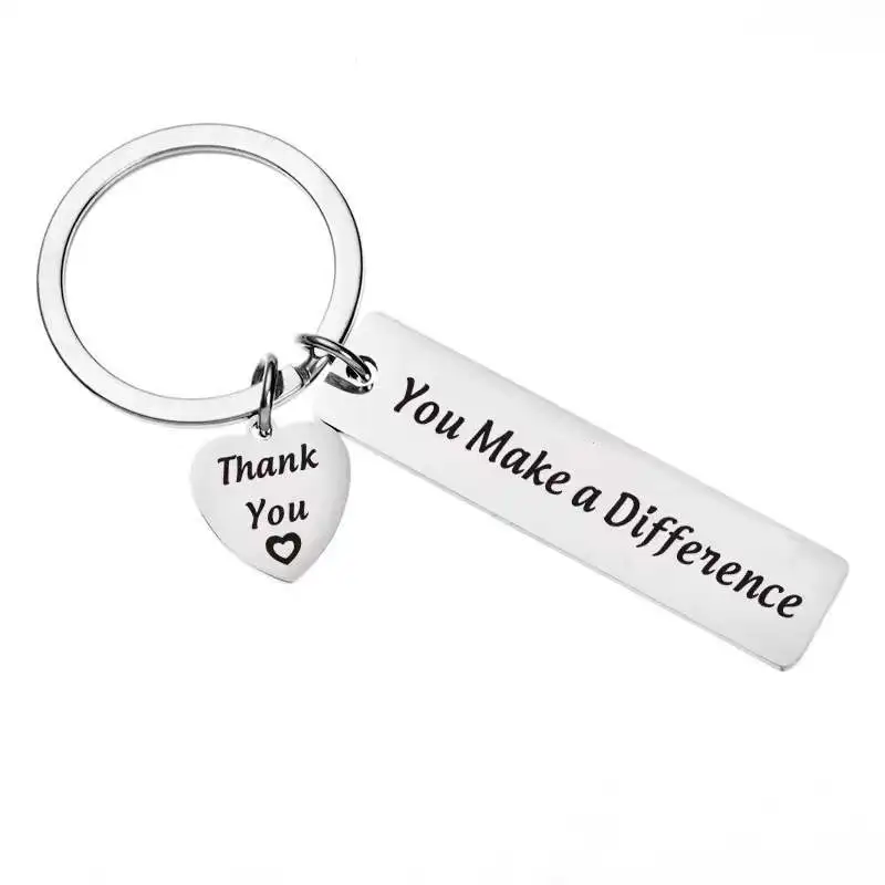 

You Make A Difference Motivational Colleague Key Chain Stainless Steel Keyring Women Jewelry Accessories Gifts Fashion