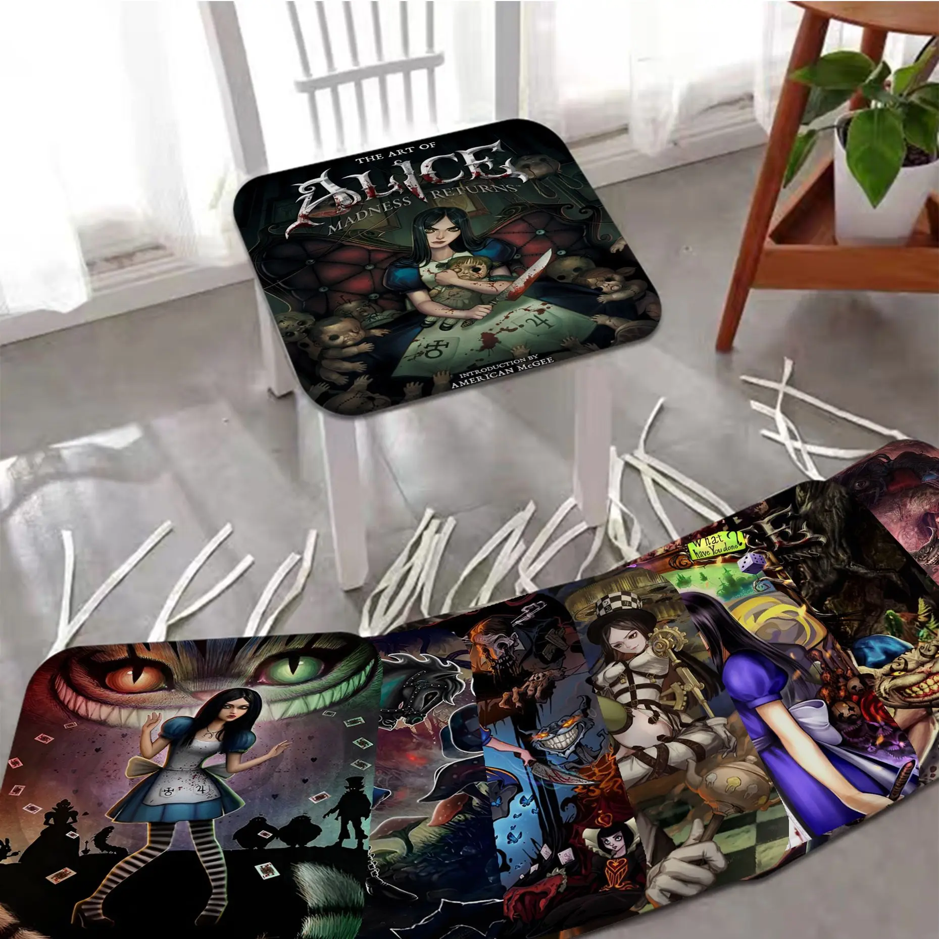 

Disney Alice Madness Returns Simplicity Seat Pad Household Cushion Soft Plush Chair Mat Winter Office Bar Sofa Decor Tatami