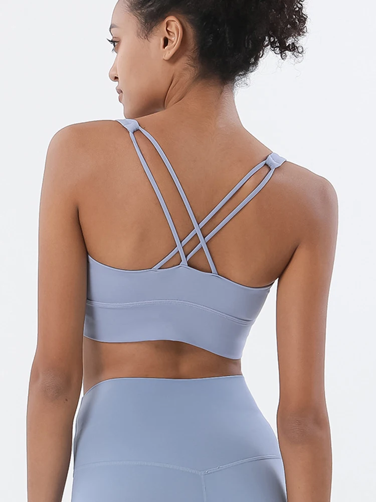 Women's Sports Bra Nylon Moisture Wicking Shockproof Bra Sports Workout Gym Clothing Tops Running Workout Yoga Bra Sportswear