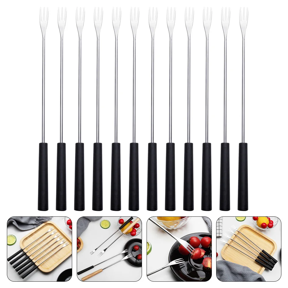 

12 Pcs Portable Chocolate Fondue Fork Creamcheese Marshmallows Pp Household Food Forks