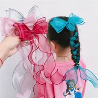 2022 new children cute colors ribbon lace bow ornament hair clips girls lovely sweet barrettes hairpins kids hair accessories