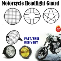 6 5 headlight mesh grill guard black motorcycle headlamp light fog lamp guard grille cover protecter easy to install