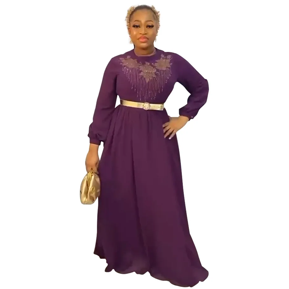 

African Dresses for Women Traditional Chiffon Long Dress African Women Wedding Party Evening Gown Dashiki Plus Size Outfits