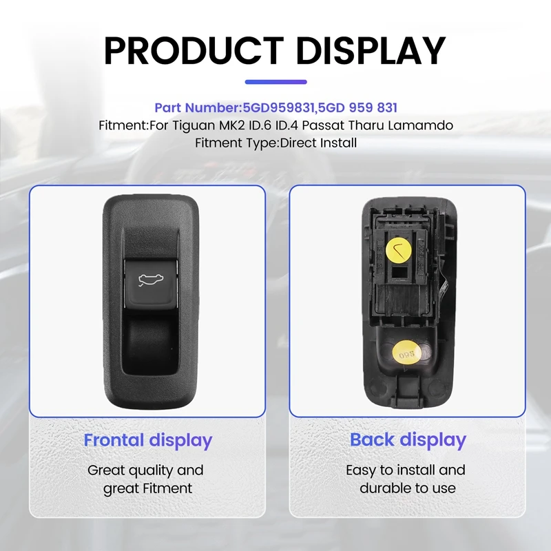 Электрическая кнопка переключения задней двери 5GD 959 831 5GD959831 для VW Tiguan MK2 ID.6 ID.4 Passat