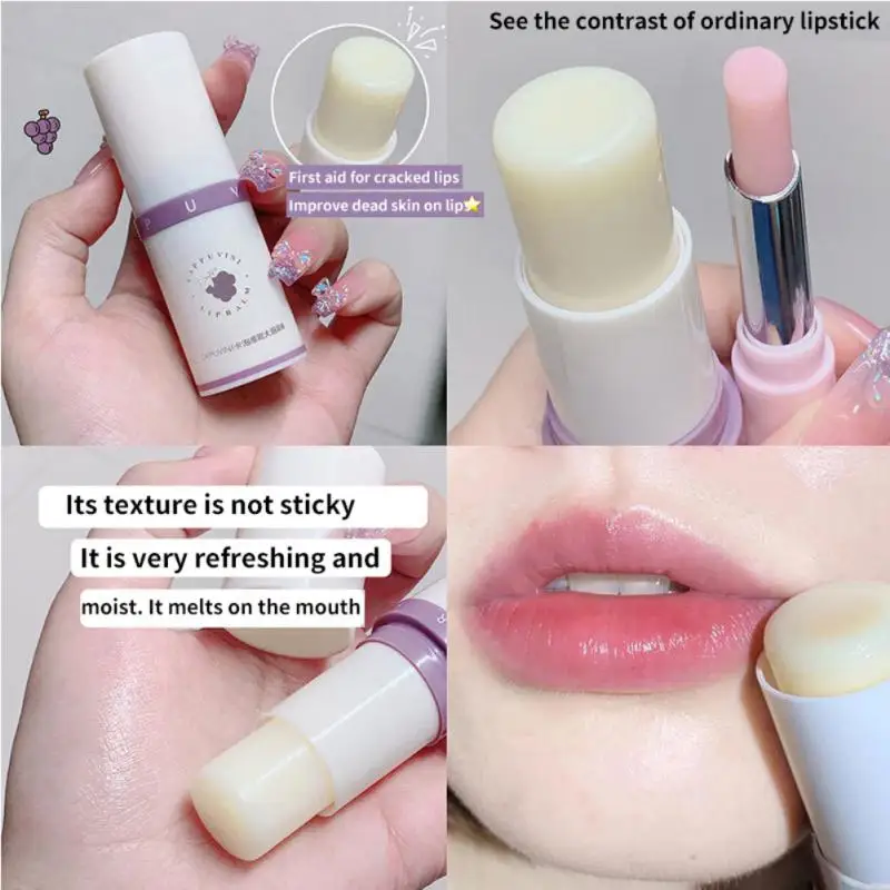 

Grape Jelly Lip Balm Moisturizing Lipstick Anti-wrinkle Anti-dry Chapped Nourishing Lip Gloss Hydration Repair Lip Care Makeup