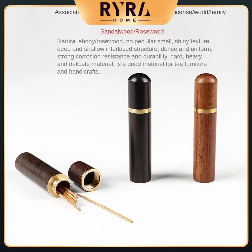 

Pearwood Wood Toothpick Holder Handmade Ebony Storage Box Hiking Portable Kitchen Accessories Capsule Bucket Box 1pcs Wooden