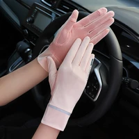 1 pair motorcycle ice silk gloves summer uv protection breathable mesh glove for women anti uv thin glove motor accessories
