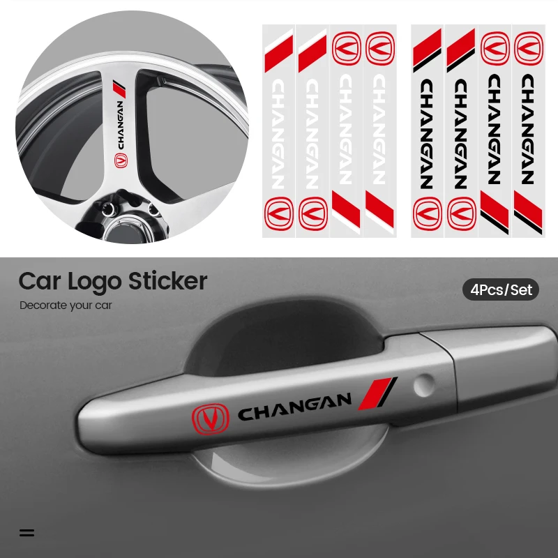 4Pcs Car Styling Door Handle Decals Auto Body Sticker For Changan cx70 cs15 cs35 plus cs55 hunter alsvin Accessories - купить по