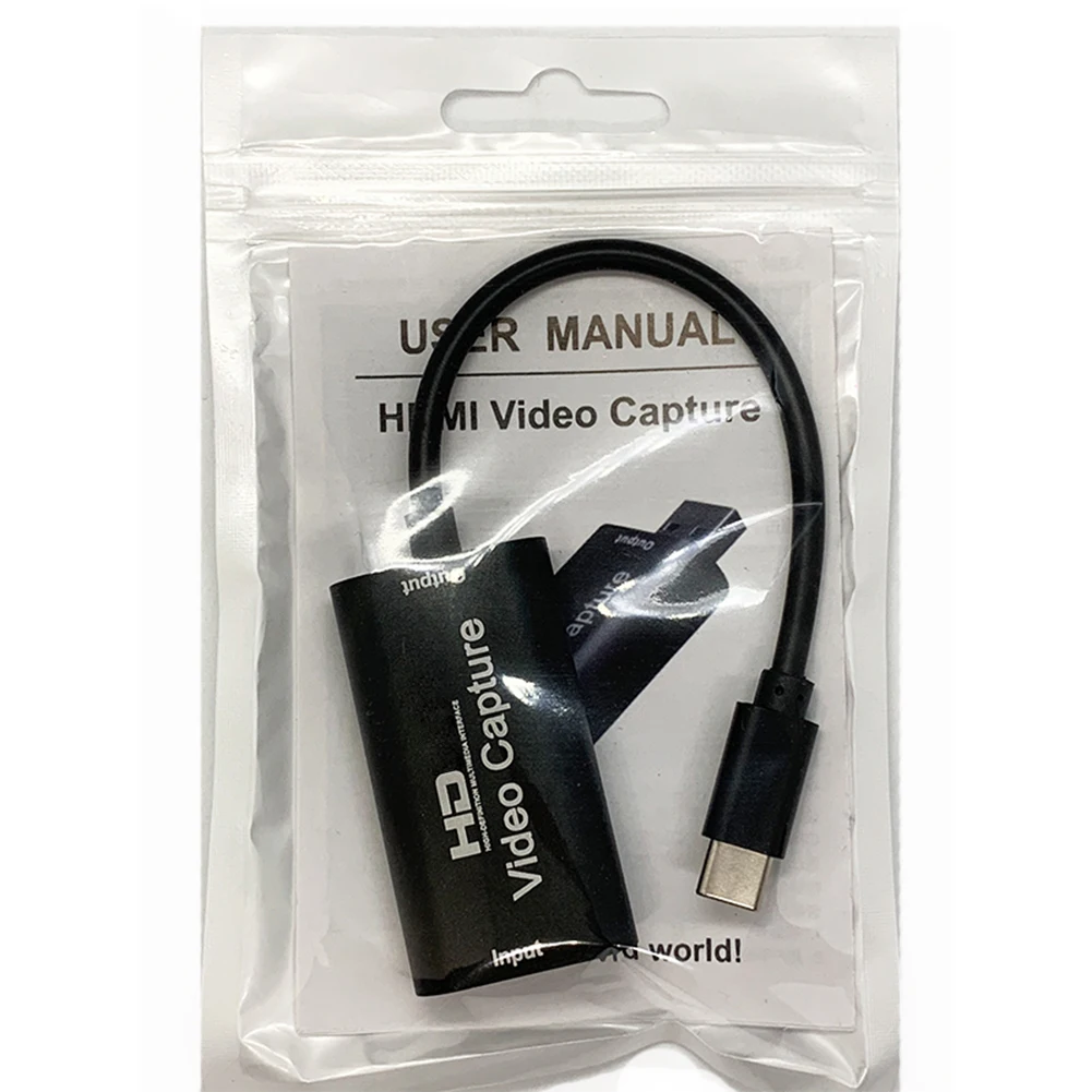 

4K 1080P адаптер для видеозахвата Type-C USB 2,0, видеоигра, запись, постоянный ток 5 в А, запись игровых искусств