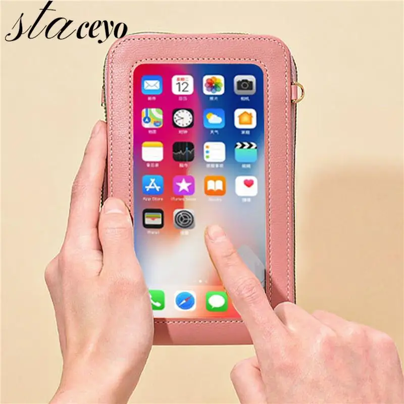 

Women Shoulder Bag PU Leather Crossbody Phone Bag Wallet Card Handbags Messenger Portable Small Square Bag For Girls Female Gift
