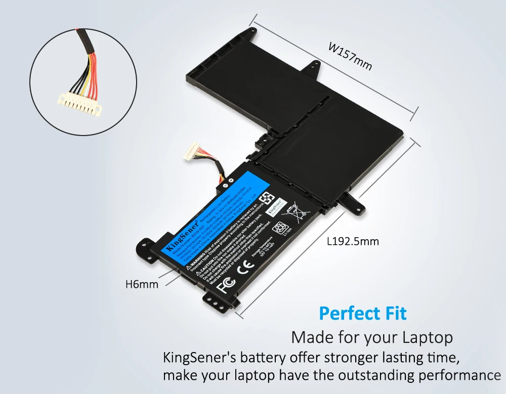 Аккумулятор KingSener B31N1637 C31N1637 для ASUS X510 X510UA X510UF X510UQ VivoBook S15 S510UA S510UQ S510UN S510UR F510UA F510UQ