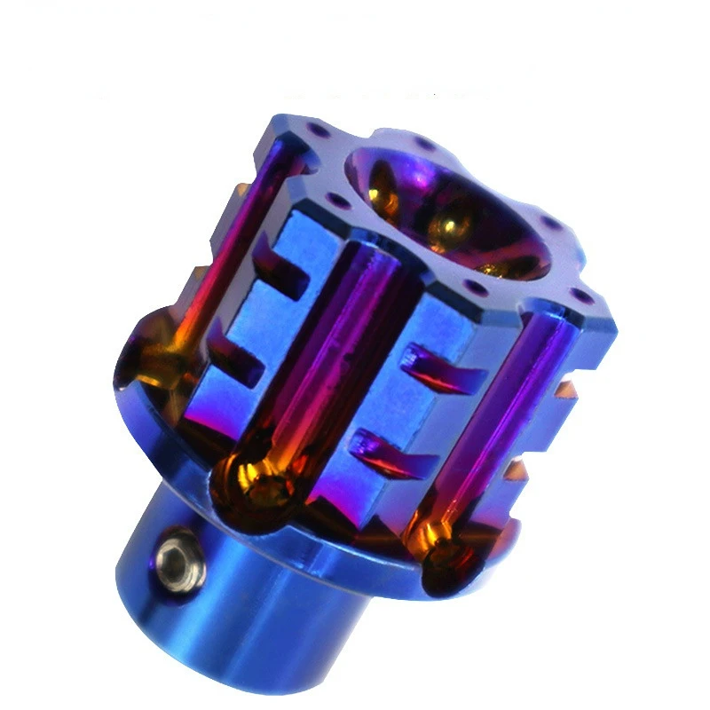 

Universal Aluminum Alloy Keychain Modified Burnt Blue DIY Key Cover Shell for Motorcycle ATV Keychain Pentagonal Hexagon