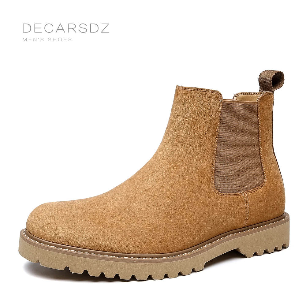 

Мужские ботинки челси DECARSDZ, модные повседневные ботинки, Осенние удобные классические дизайнерские мужские ботинки в стиле ретро, брендова...